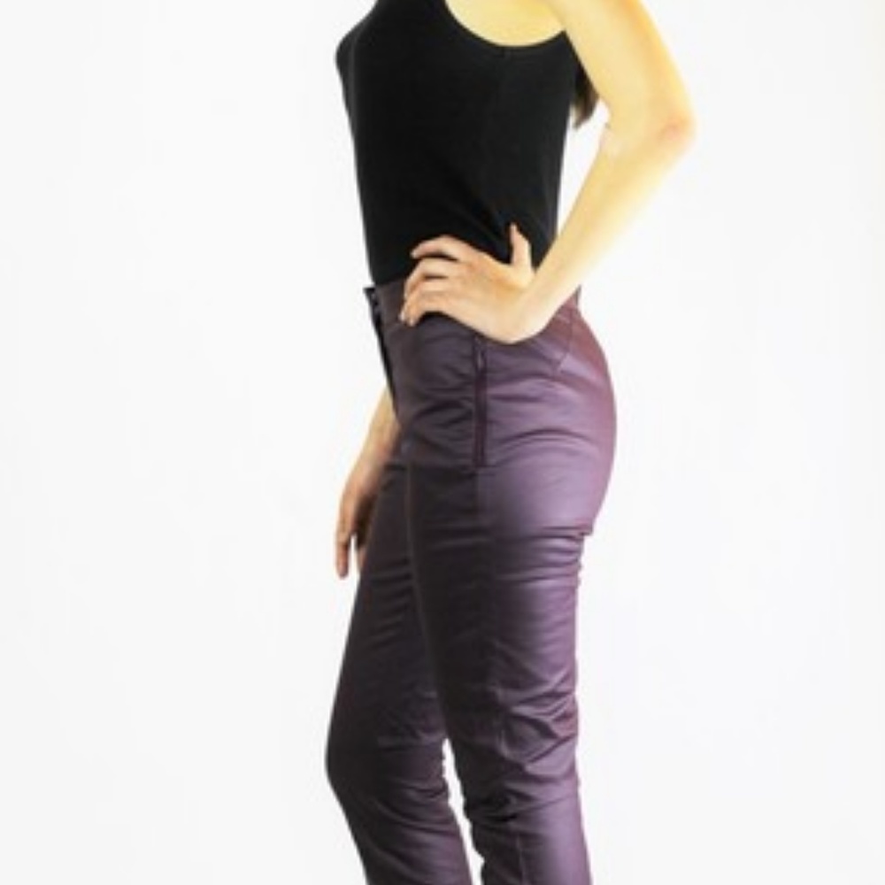 Kate Spade Plum Waxed pants